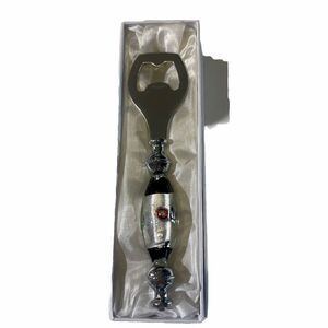 Hand Blown Glass Bottle Opener 6" Stainless Steel Handle From Murano, Italy